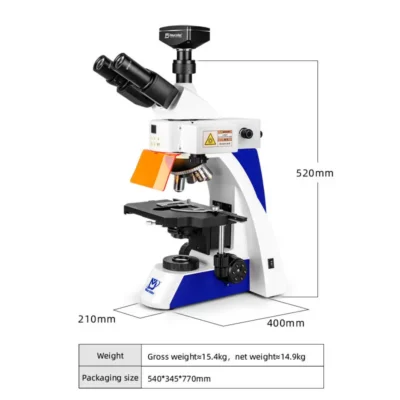 MSD-S810 fluorescence microscope dimensions and size diagram for installation reference