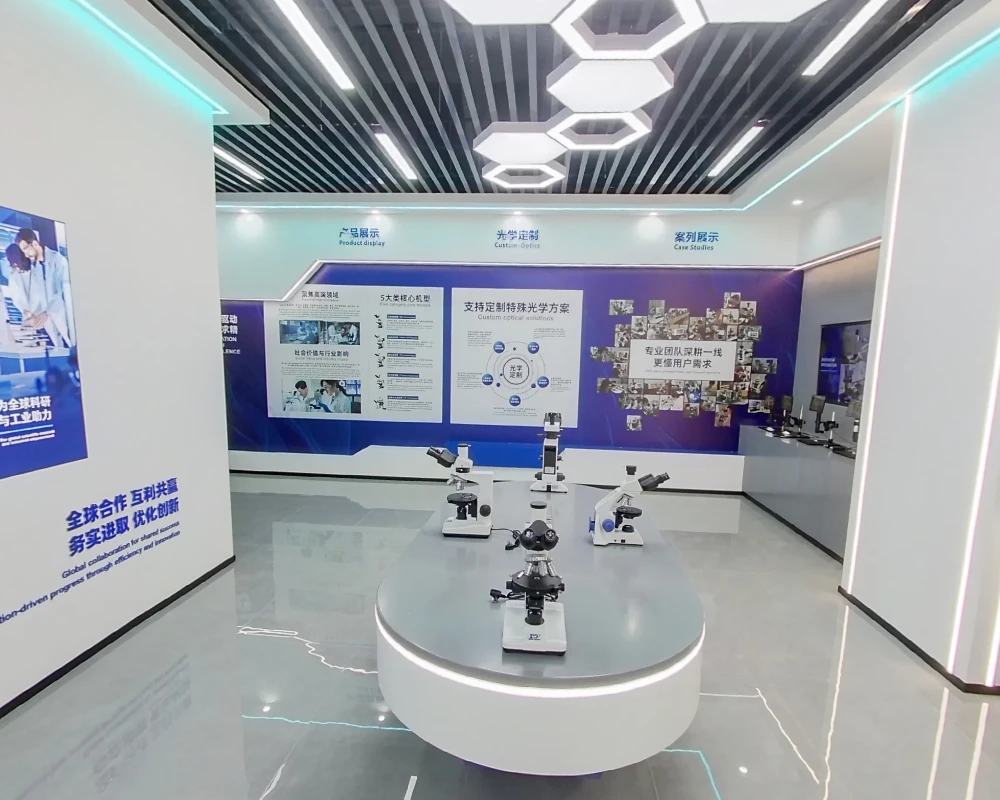 Murzider microscope solutions showroom highlighting product applications custom optics and global case studies