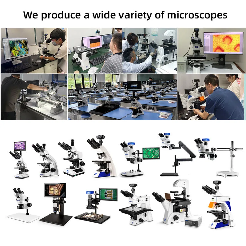 Murzider high-quality microscopes for education, industrial inspection and scientific research, including biological, stereo, metallurgical and fluorescence models