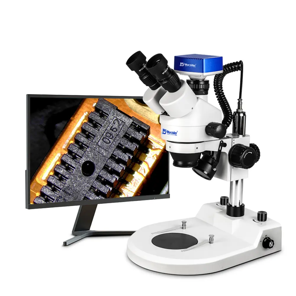 2 Murzider MSD207-4K Stereo Microscope with 4K Camera and Dual Color LED Lighting