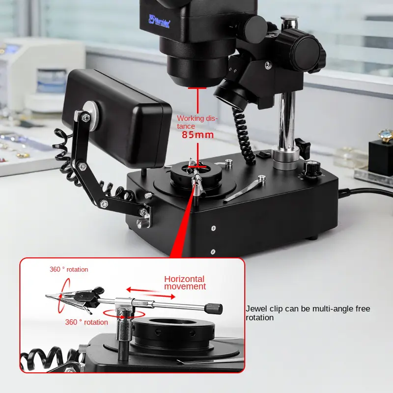 Murzider MSD210-4K Trinocular Stereo Jewelry Microscope with 6.7–45X Zoom and 4K Camera