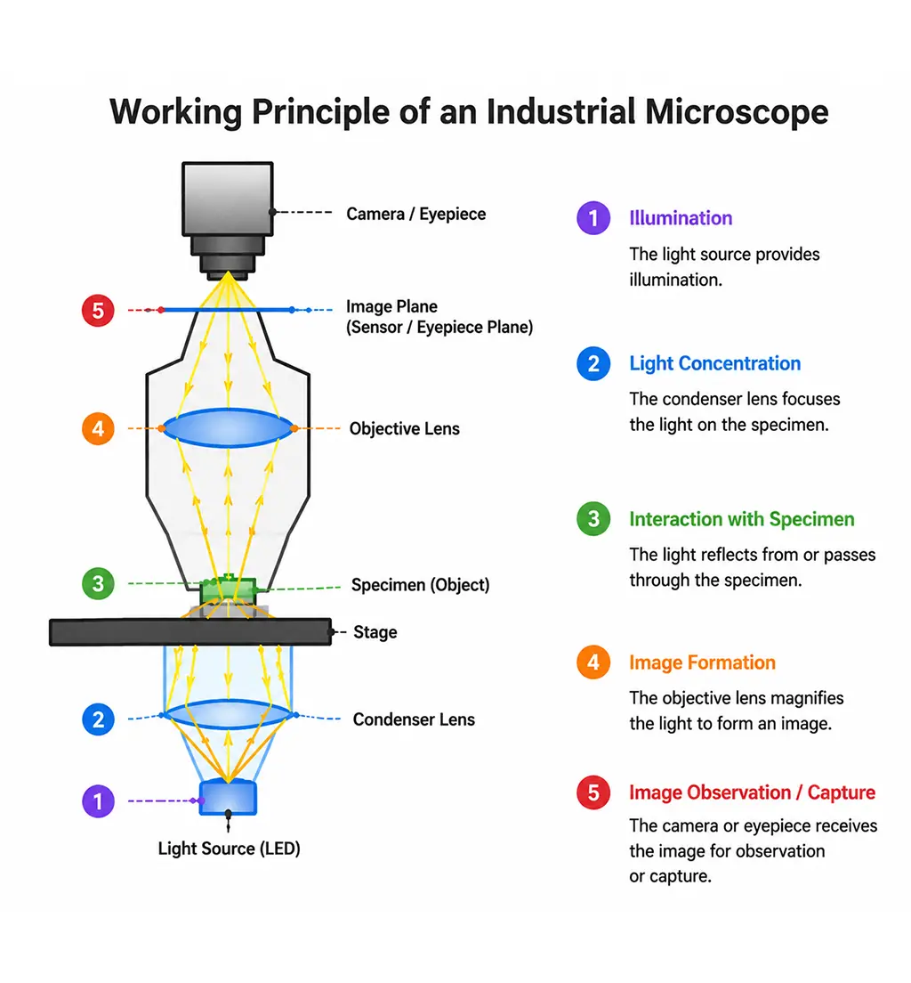 Working Principle of Murzider Industrial Digital Microscopes for quality control