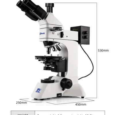 material-analysis-polarizing-microscope-msd460-dimensions MSD460 polarizing microscope dimensions and optical structure
