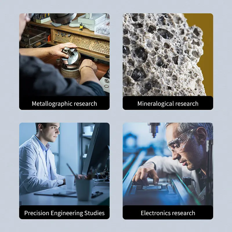 Metallurgical microscope applications: metallographic, mineralogical, precision engineering, and electronics research