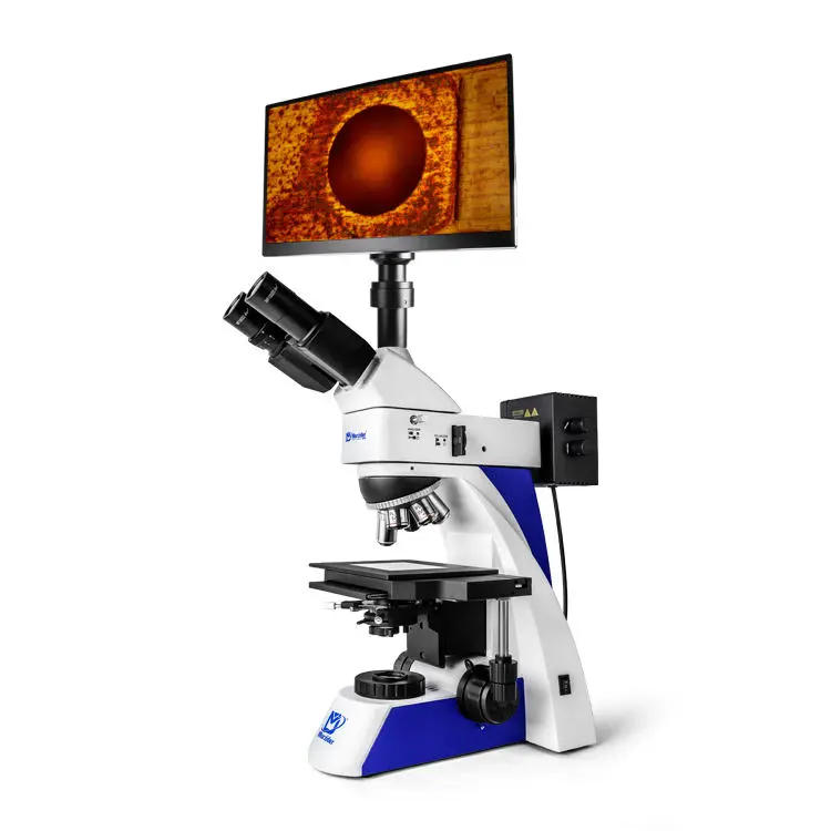 Trinocular fiber inspection microscope 50X-800X for industrial material analysis