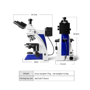 Dimensions of MSD-S280-2000 metallurgical microscope
