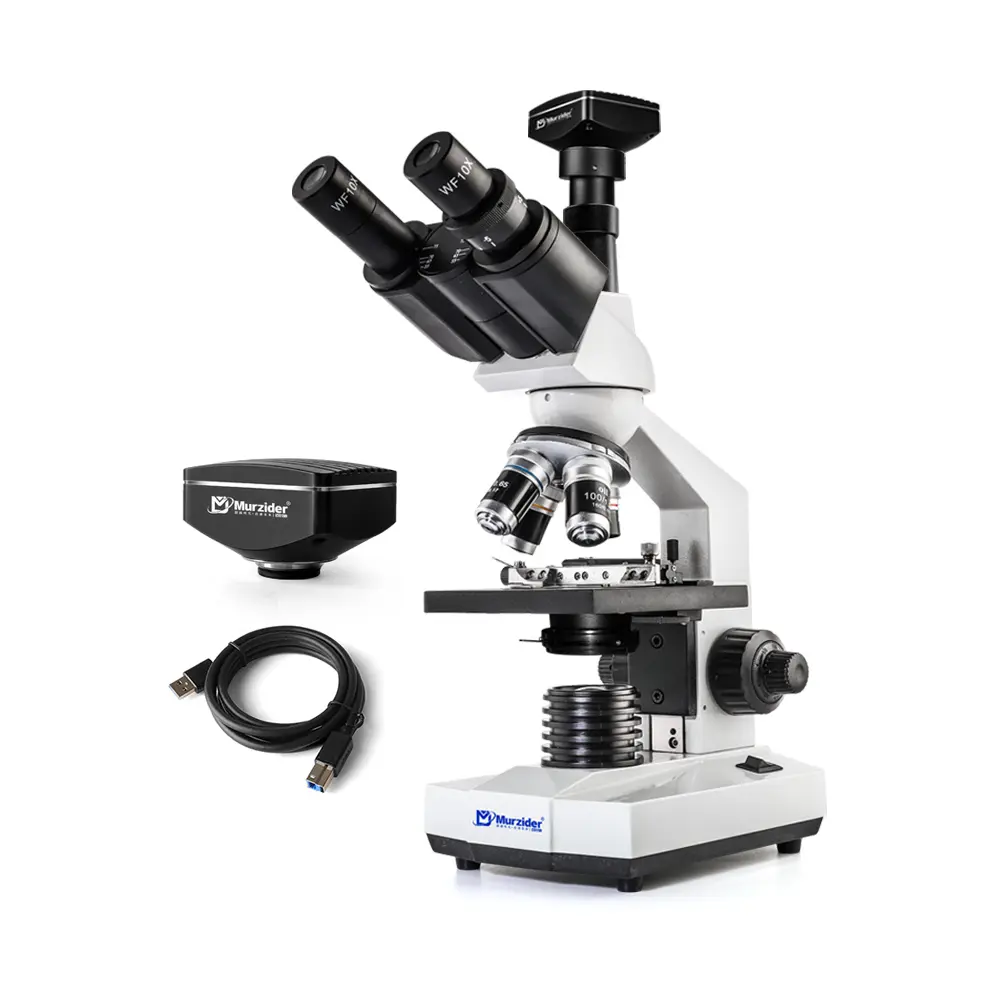 Trinocular science viewing microscope with 5.1MP camera