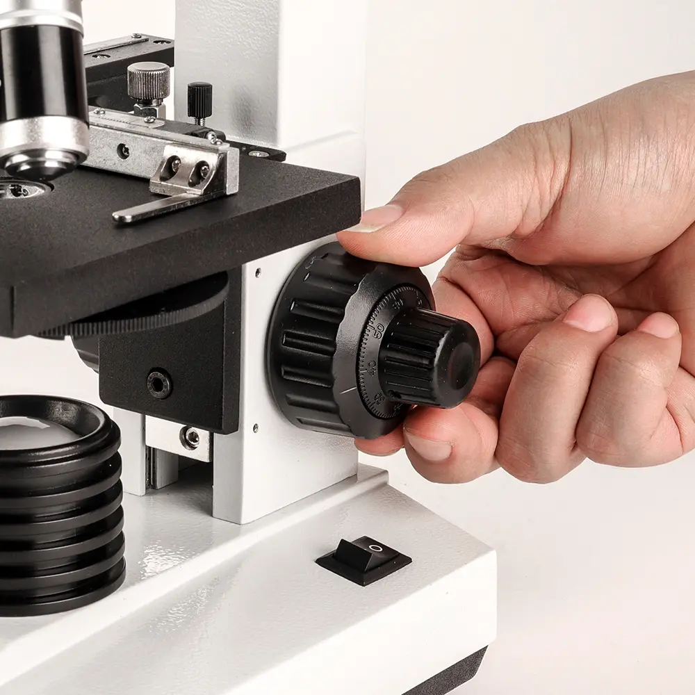 msd100-9-t-stage-structure-detail Trinocular lab training microscope specimen stage structure