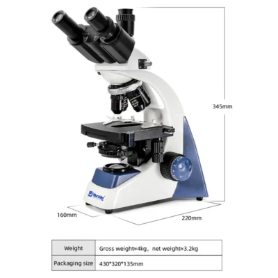 MSD105-T trinocular microscope dimension diagram