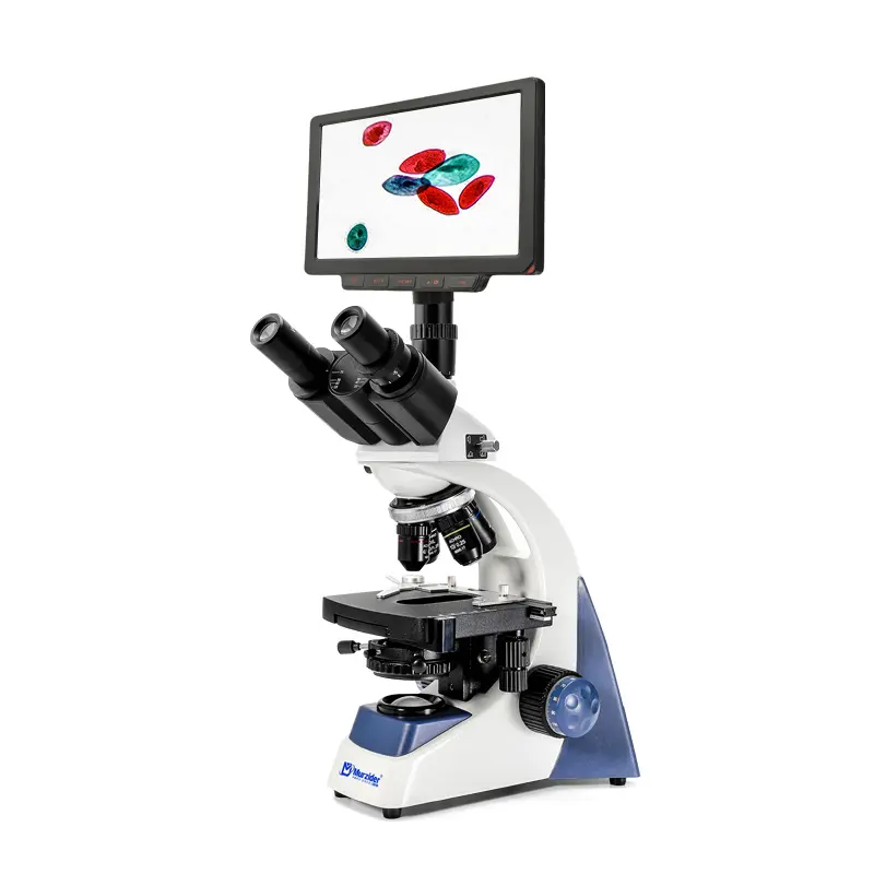 msd105-trinocular-microscope-9inch-camera-screen-main MSD105 trinocular microscope with 9-inch camera screen display front view