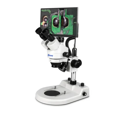 Stereo microscope with 11.6 inch display for electronics repair