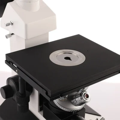 Large working stage of metallurgical microscope for heavy samples