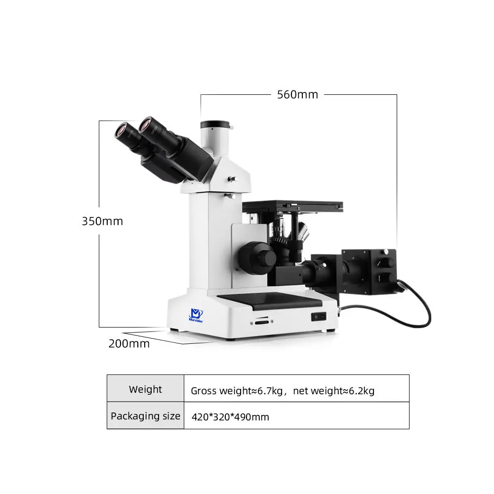 msd390-inverted-metallurgical-microscope-dimensions MSD390 inverted metallurgical microscope dimensions and size details