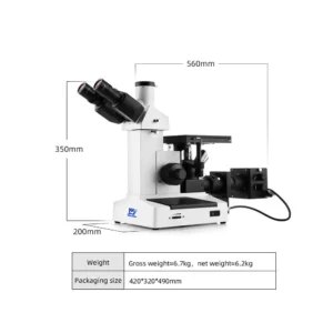 Dimensions of MSD390 inverted metallurgical microscope