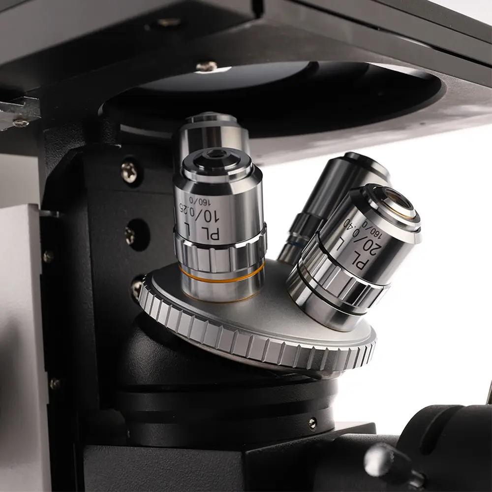 Inverted material research microscope with 20MP camera system