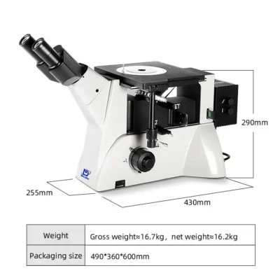 MSD395-2000 inverted metallographic microscope dimensions and stage structure