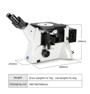 Dimensions of MSD395 inverted metallographic microscope