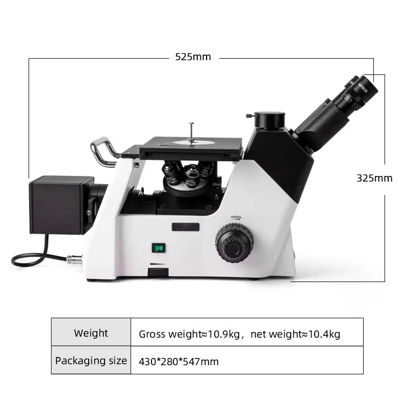 msd396-metallurgical-microscope-dimensions Dimensions of MSD396 inverted metallurgical microscope