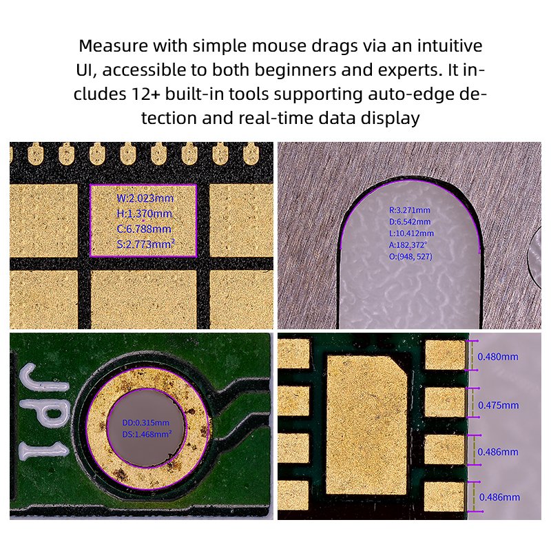 Motorized zoom measuring microscope used for industrial quality control