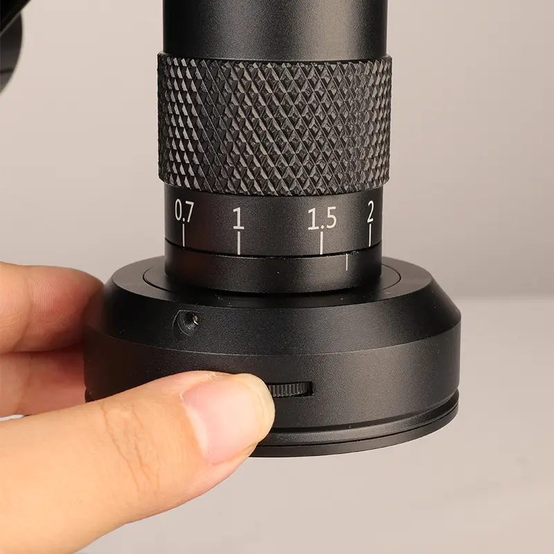 msd413-manual-zoom-industrial-camera Industrial round microscope camera with manual zoom adjustment system