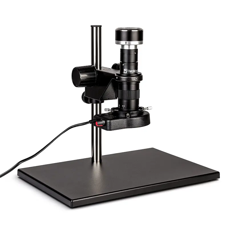 Industrial workpiece inspection microscope with round camera system