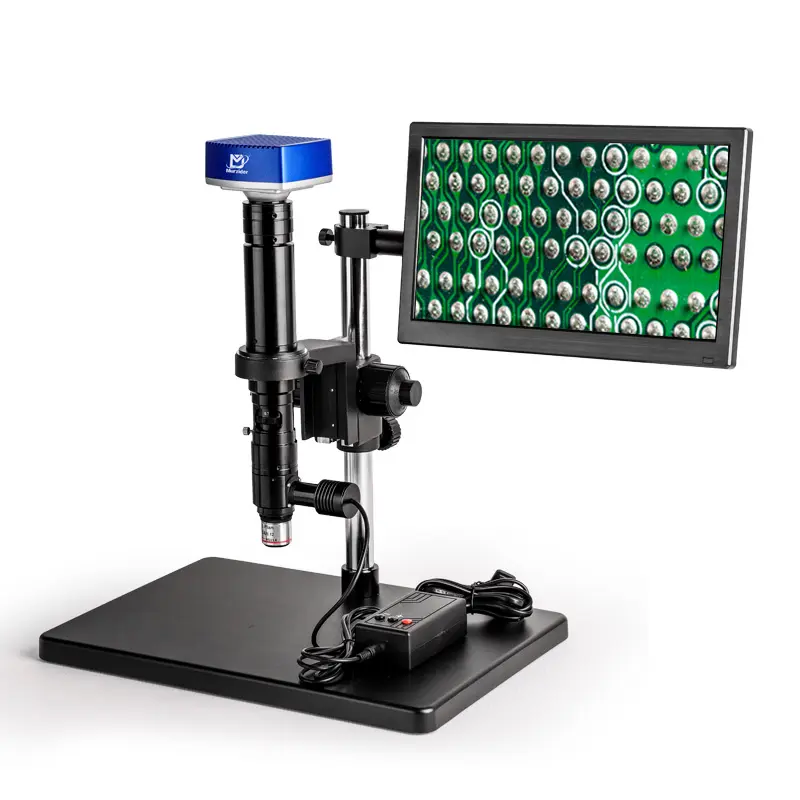 Industrial material analysis microscope with Blue 4K and 11.6 inch display
