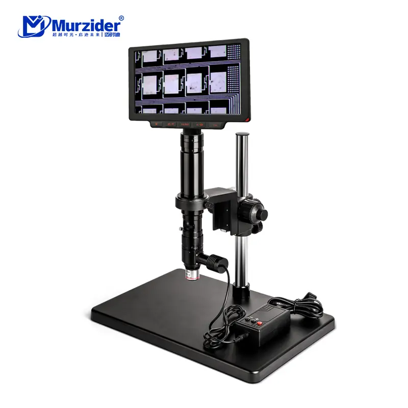 Industrial material analysis microscope with 9 inch photo display screen
