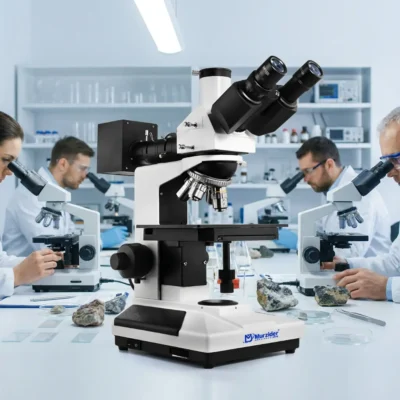 Trinocular metallurgical microscope for metal microstructure observation