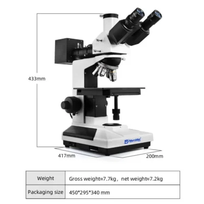Dimensions of MSD4300-T trinocular metallurgical microscope