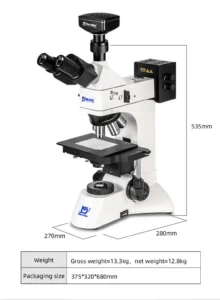 Dimensions of MSD4666-2000 metallurgical microscope