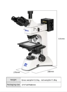 Dimensions of MSD4666BD bright dark field microscope