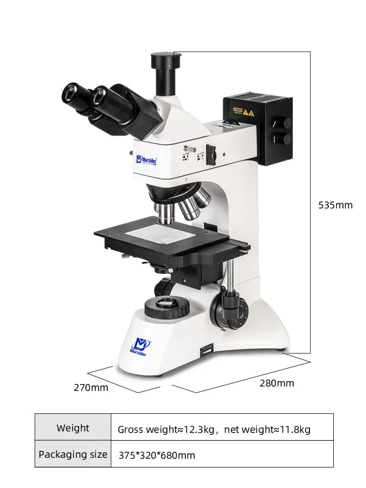 Dimensions of MSD4666BD bright dark field microscope