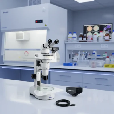 msd516-830-fluorescence-microscope-display MSD516-830 fluorescence stereo microscope laboratory display view