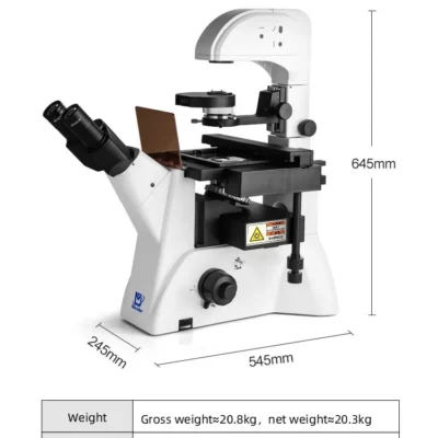 Dimensions of MSD530DT-830 inverted fluorescence microscope