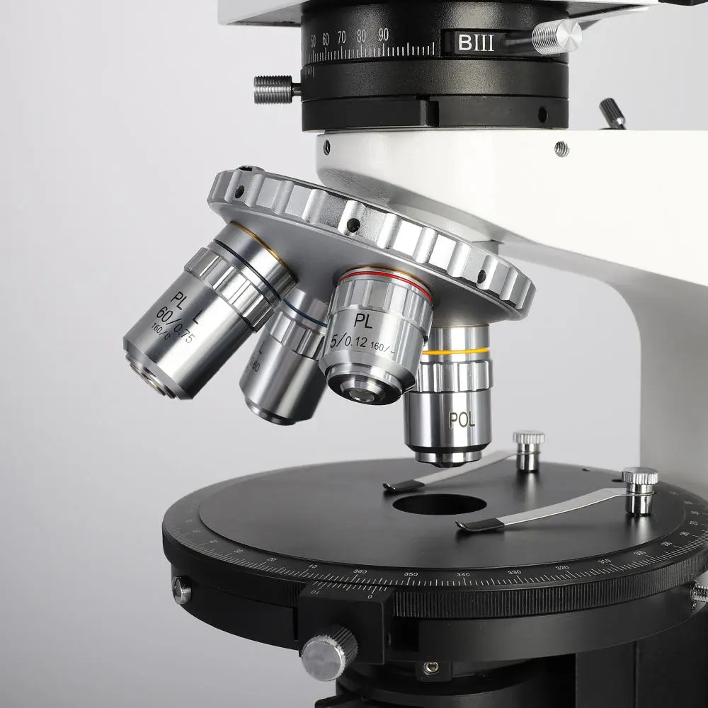 msd6750-polarizing-microscope-detail-focus-knob Polarizing microscope focus adjustment knob detail MSD6750