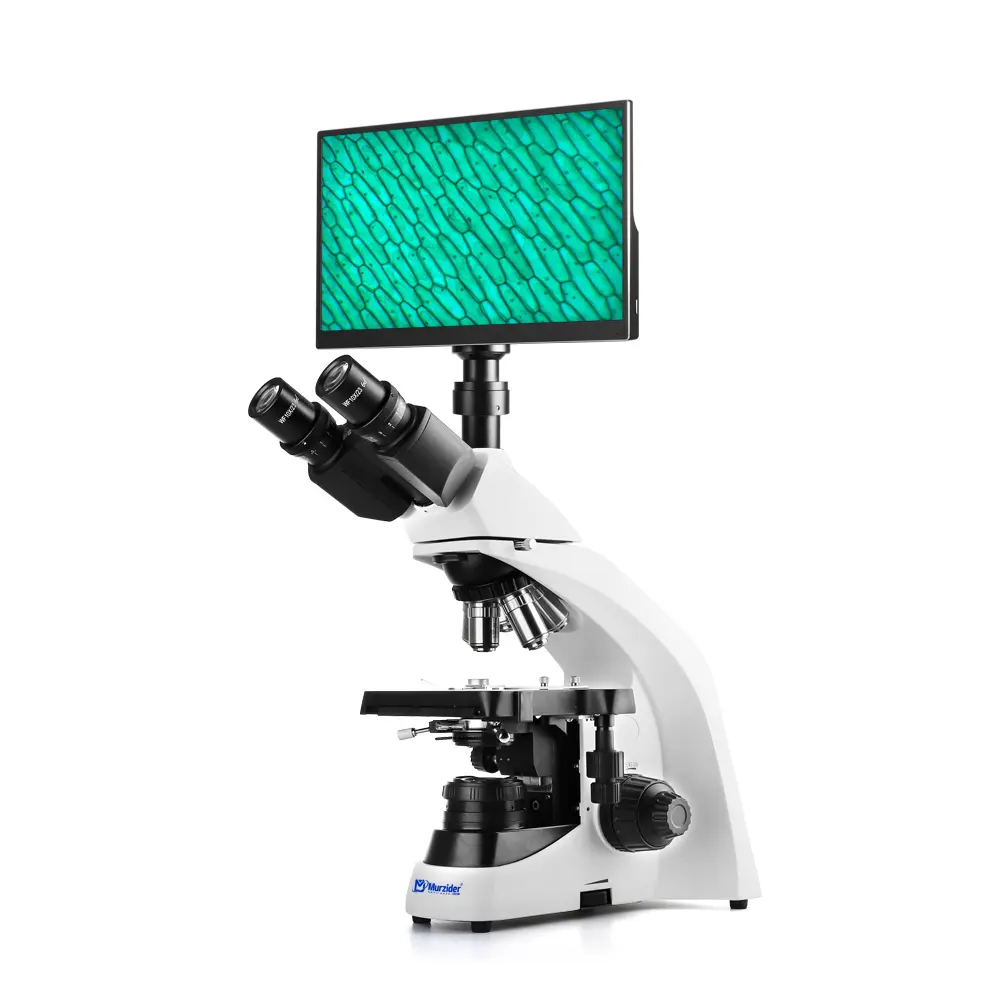 MSD701 trinocular microscope with 11.6-inch integrated display front view