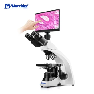 msd701-touch-screen-microscope-10.5inch-main MSD701 trinocular microscope with 10.5-inch touch screen front view