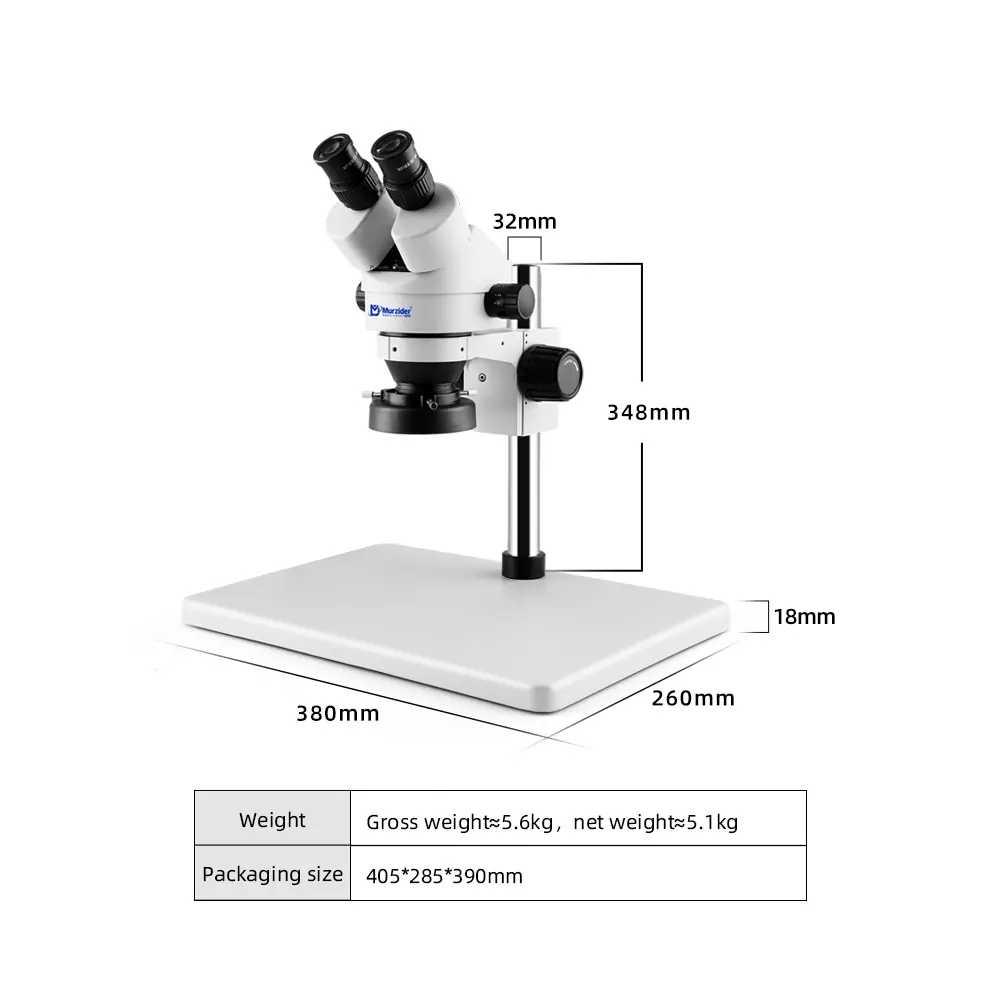 Dimensions of Murzider MSD202-B binocular stereo repair microscope