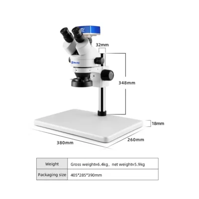 murzider-msd202-b2s-4k-stereo-microscope-dimensions Dimensions of Murzider MSD202-B2S-4K trinocular stereo microscope for repair and inspection use