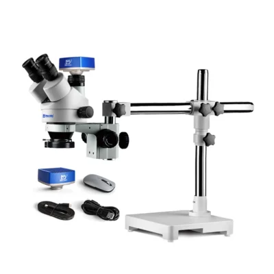 murzider-msd203-t-4k-zoom-stereo-microscope Murzider MSD203-T-4K trinocular stereo microscope with 4K camera and articulating arm stand
