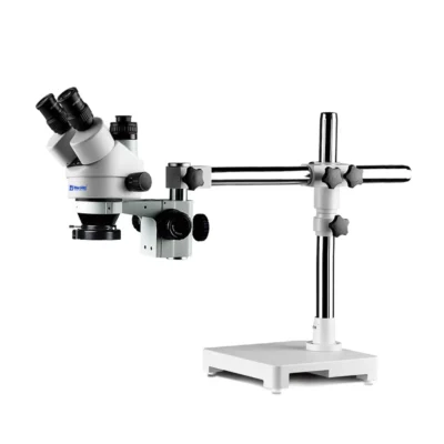 Murzider MSD203-T trinocular zoom stereo microscope with articulating arm stand