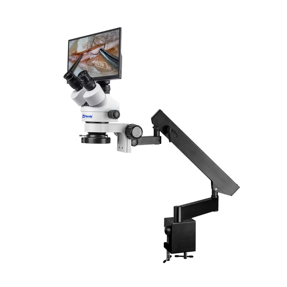 Murzider MSD205-A-11.6YT trinocular stereo microscope with 11.6 inch display for factory inspection and dental use