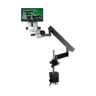 Murzider MSD205-B-11.6YT trinocular stereo microscope with rocker arm and 11.6 inch display
