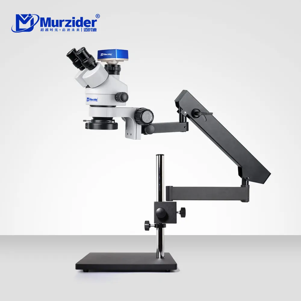 murzider-msd205-c-4k-table-base-microscope Murzider MSD205-C-4K trinocular stereo microscope with blue 4K camera and table base stand