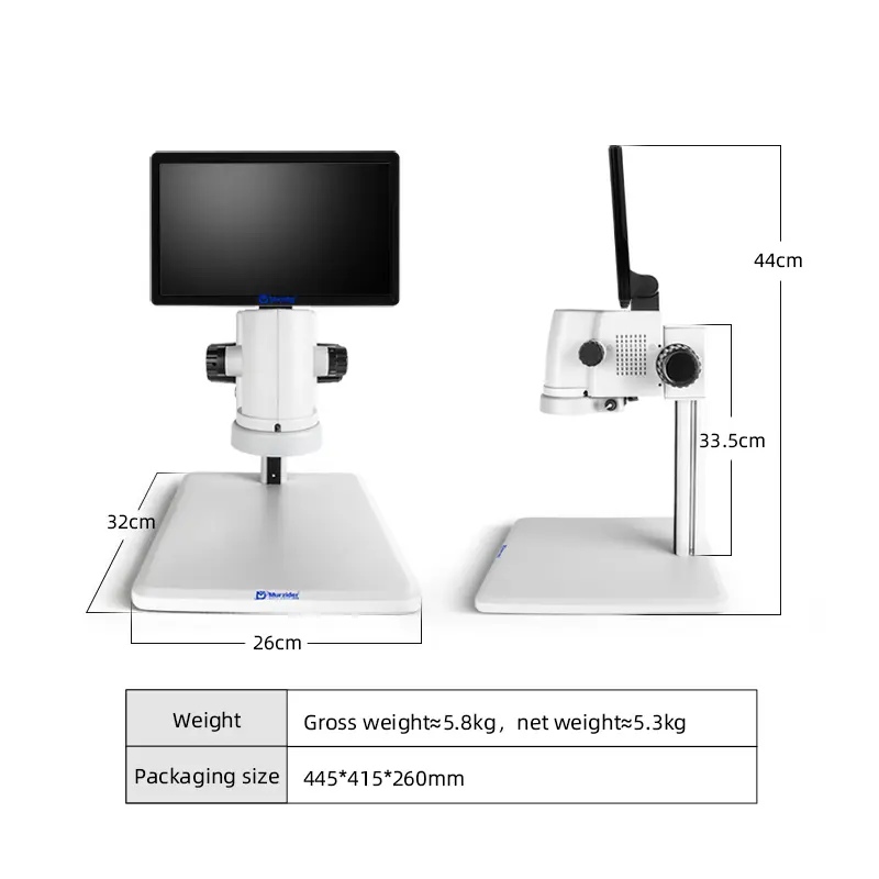 Dimensions of Murzider MSD206 LCD repair microscope with integrated display