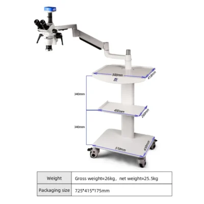 Dimensions of Murzider MSD208-T-4K dental operating microscope with 4K imaging system