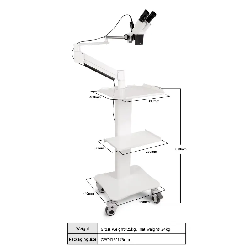 Dimensions of Murzider MSD209-4K dental teaching microscope with integrated 4K imaging system