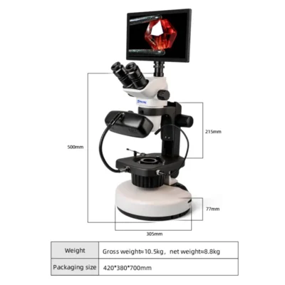 Dimensions of Murzider MSD210-11.6YT jewelry monitor microscope for lab and jewelry inspection