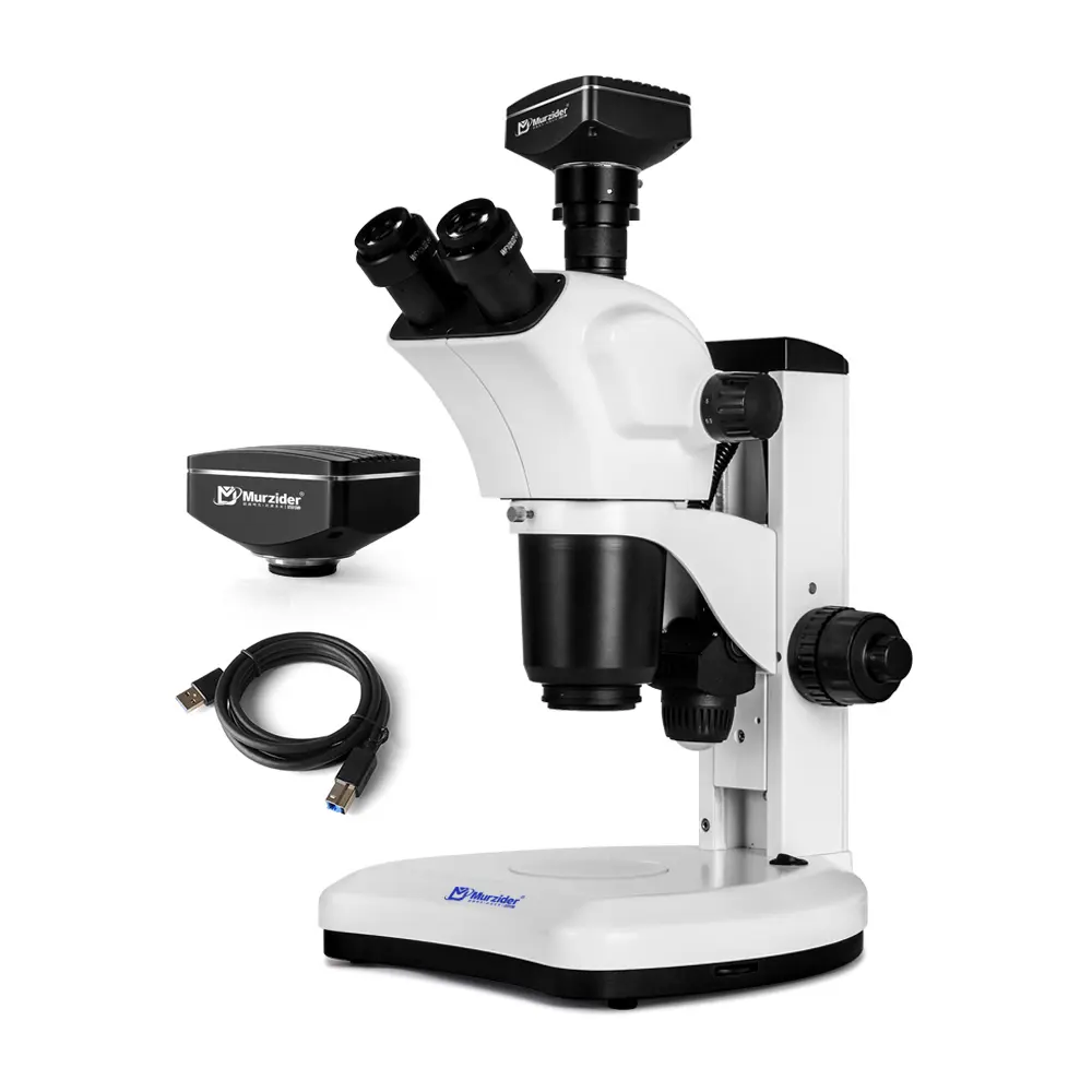 Murzider MSD9224-2000W trinocular stereo microscope with 20MP camera for research and inspection