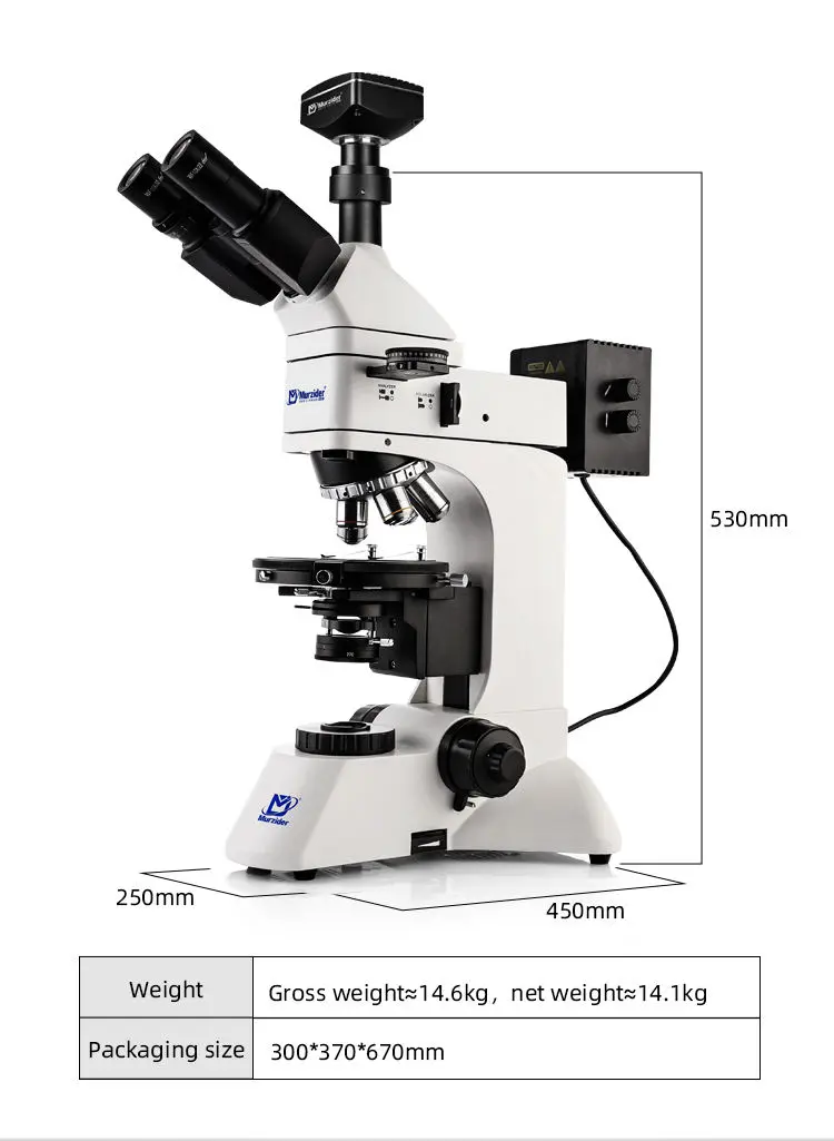 MSD460-1000 polarizing microscope dimensions and structure